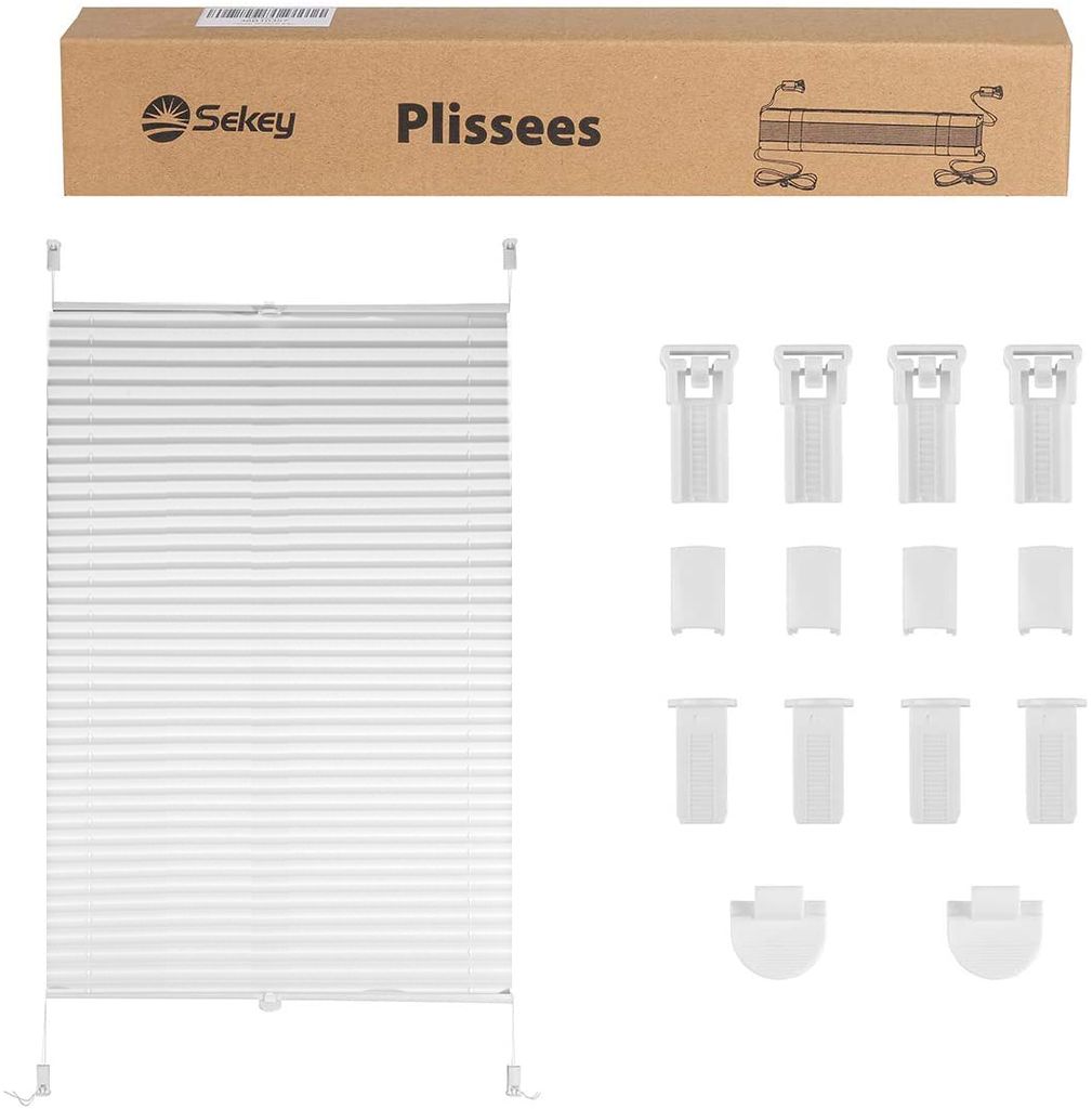Plissee Klemmfix ohne Bohren 105x130cm Weiß Produktbild 