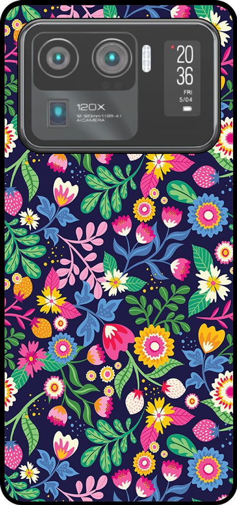 Smartphonica Handytasche Geeignet für Xiaomi Mi 11 Ultra mit Blumendruck - TPU Rückseite Abdeckung Fall Blumendesign
