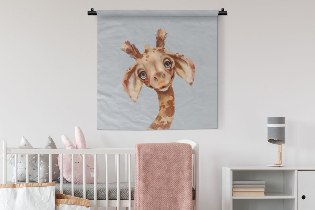 MuchoWow Wandteppich Wandbehang Giraffe - Dschungel - Tier 90x90 cm Tapisserie Dekoration Wandtuch - Wandaufhänger
