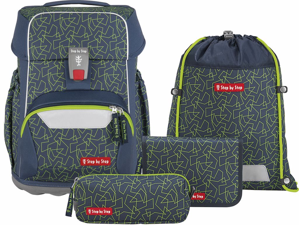 Zestaw tornistrów Step by Step BASIS "Green Geometric", 4 Zdjęcie produktu 