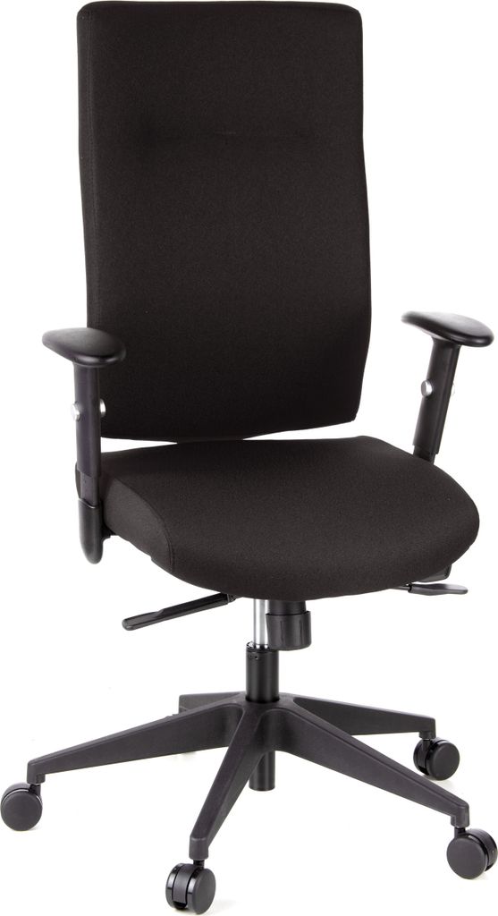 hjh OFFICE Profi Bürostuhl PRO-TEC 300 Ergonomischer Schreibtischstuhl mit Armlehnen (höhenverstellbar) Stoff Schwarz Drehstuhl für Büro, Zuhause