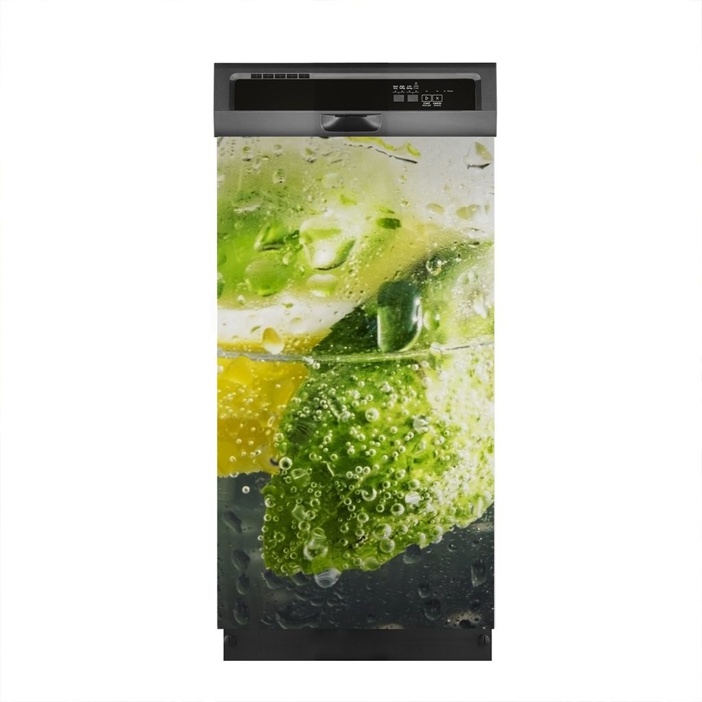 Aufkleber sticker 45x80 cm Dekorative folie Spülmaschine - Zitrone und Basilikum