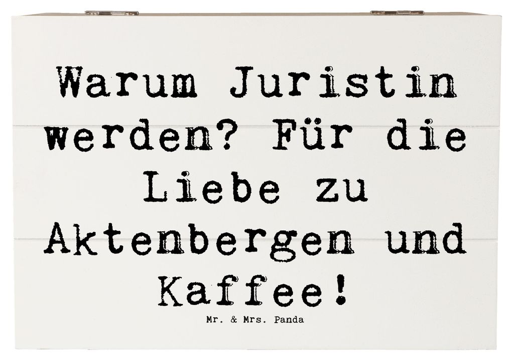 Mr. & Mrs. Panda Holzbox Spruch Juristin Liebe 22 x 15 cm - Weiß - Geschenk, Rechtswissenschaftlicher Humor, Schatulle, Holztruhe, Beruf, Box, Hol...