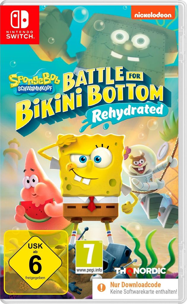 The image shows the cover art for a Nintendo Switch game, featuring characters from SpongeBob SquarePants.