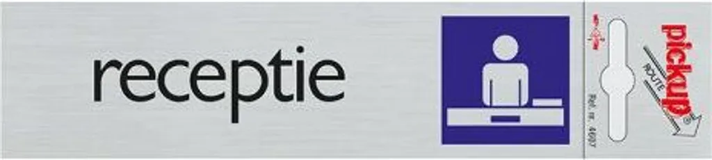Plaque de porte Accueil en aluminium - Signalisation murale adhésive