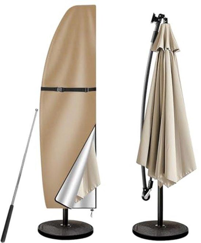 Ultiluxe Sonnenschirmhülle - Ampelschirm Schutz - Garten-Sonnenschirmhülle - Waterdicht - Beige 205 x 25/57/48 cm