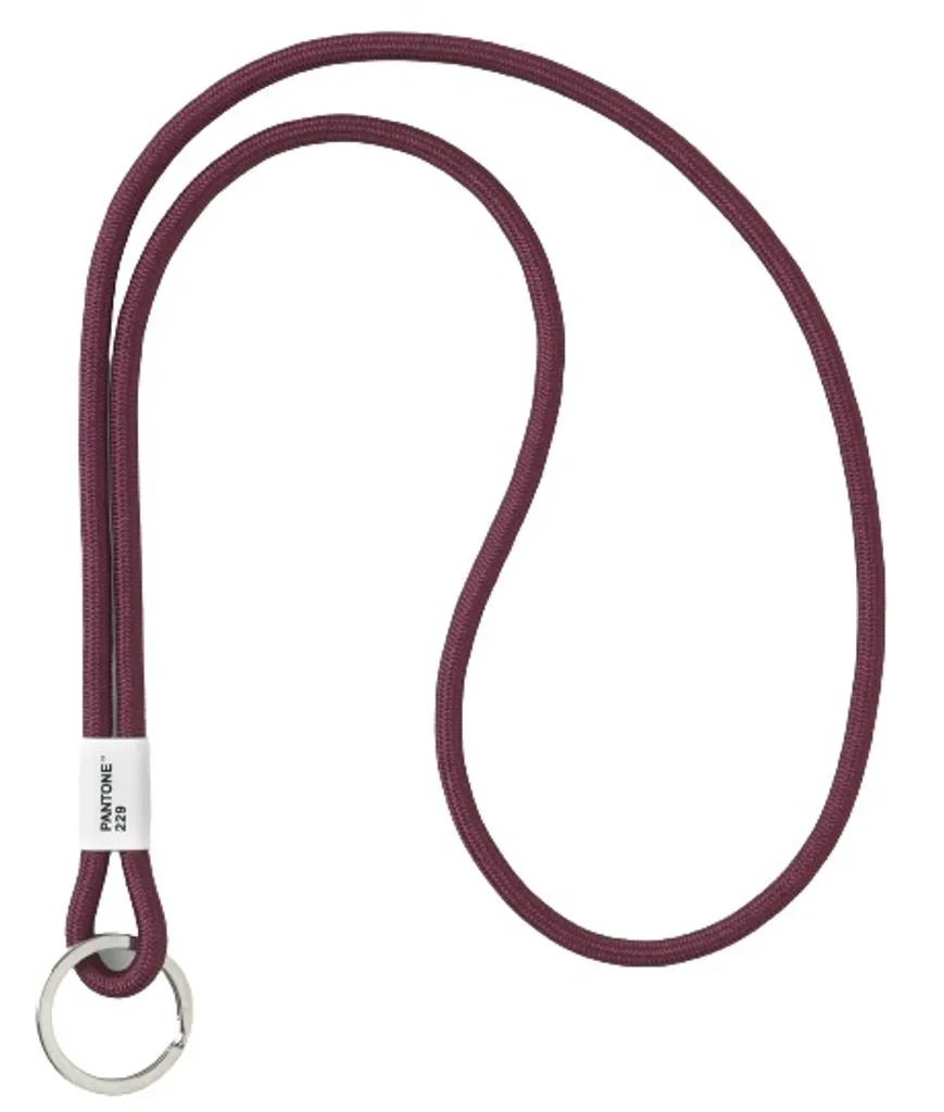 Cordon porte-clés long 48 cm violet en nylon pour badge et trousseau