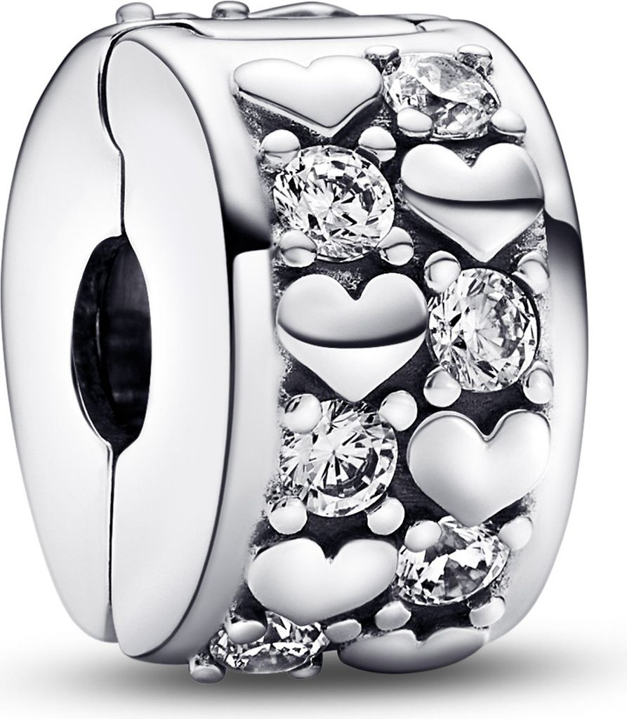 Pandora Infinity Coeurs Charm clip scintillant 792235C01 Image du produit 