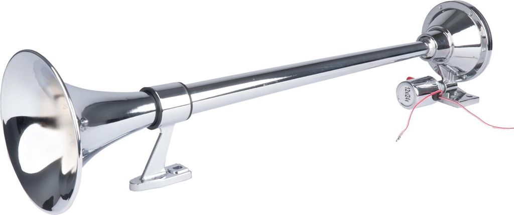 Klakson Fanfare 640mm Chrom 12-24V Universell Lautstark AMIO-04076