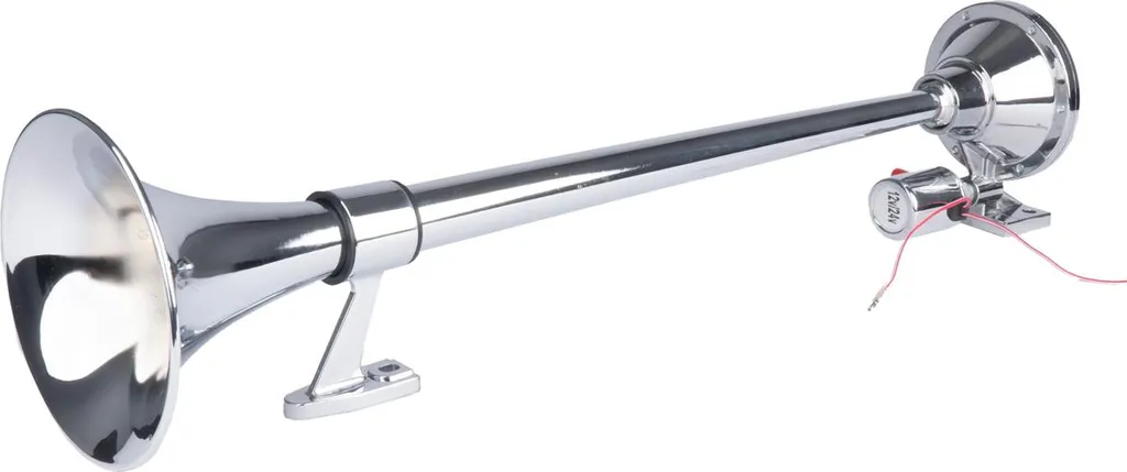 Avertisseur Sonore Puissant 12-24V Chromé 640mm Universel AMIO