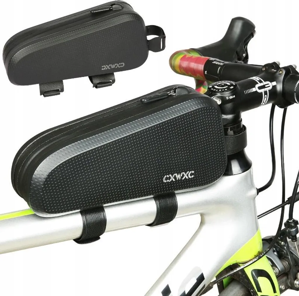 Sacoche de cadre de vélo étanche 1,4L noire - Rangement compact vélo