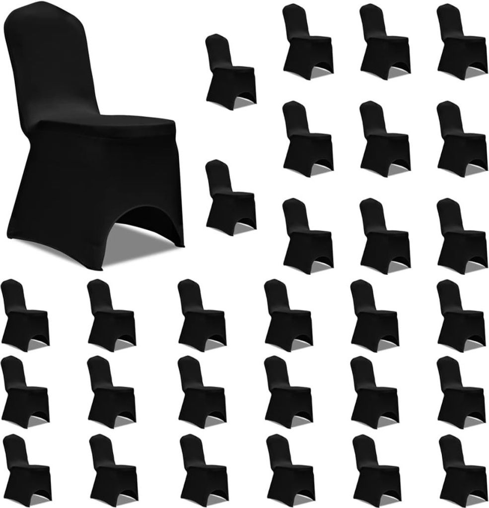 Stretch-Stuhlhussen Schwarz 30 Stk. , Hussen Design 2024