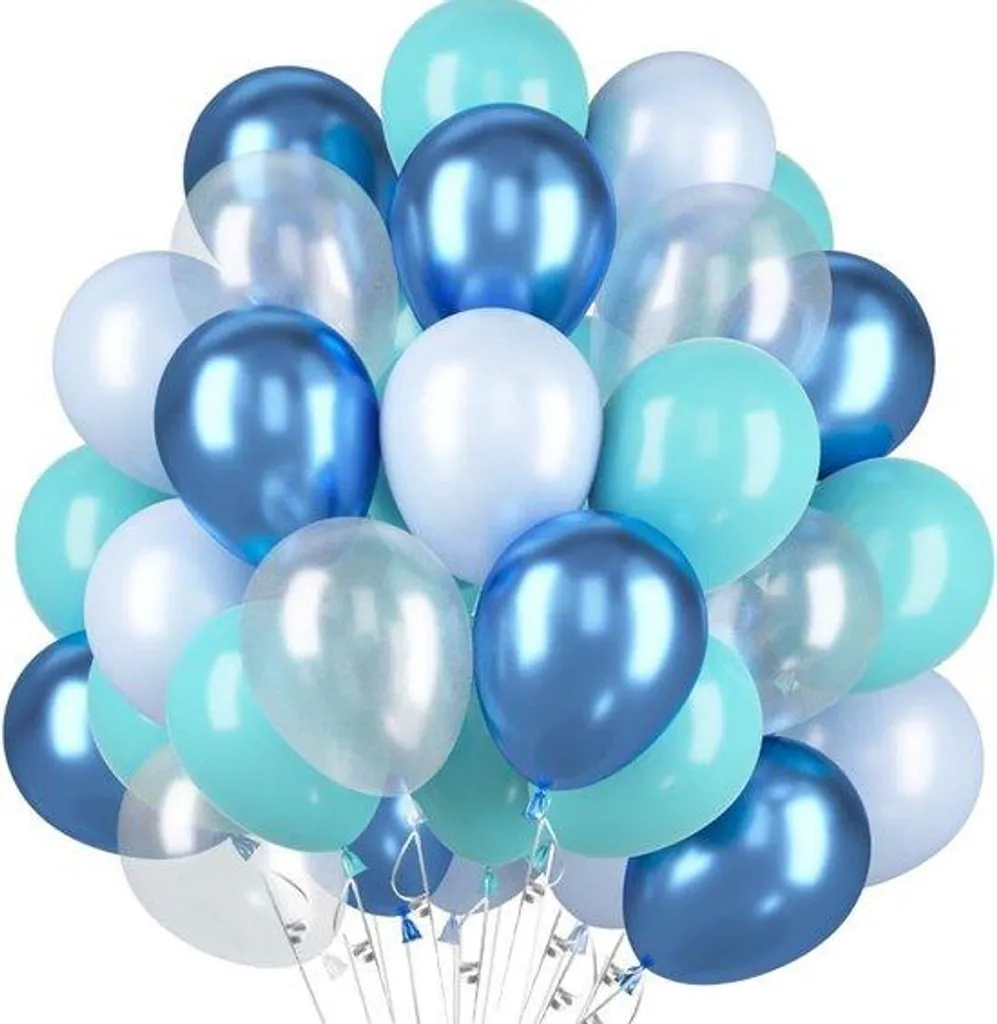 Kit 60 ballons bleu métallisé pour une décoration de fête pro et durable