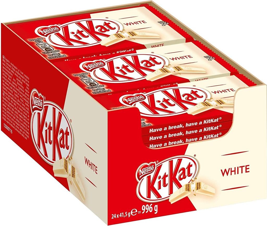 KitKat White Knusper-Riegel mit weißer Schokolade (24 x Produktbild 
