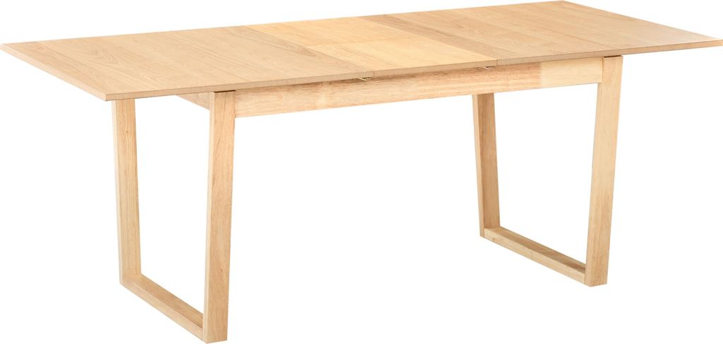 BELIANI Esstisch Holzoptik Helle Esche MDF-Tischplatte mit Holzkufen Ausziehbar 160/200 x 95 cm für 6 Personen Rechteckig Modernes Design Auszieht...