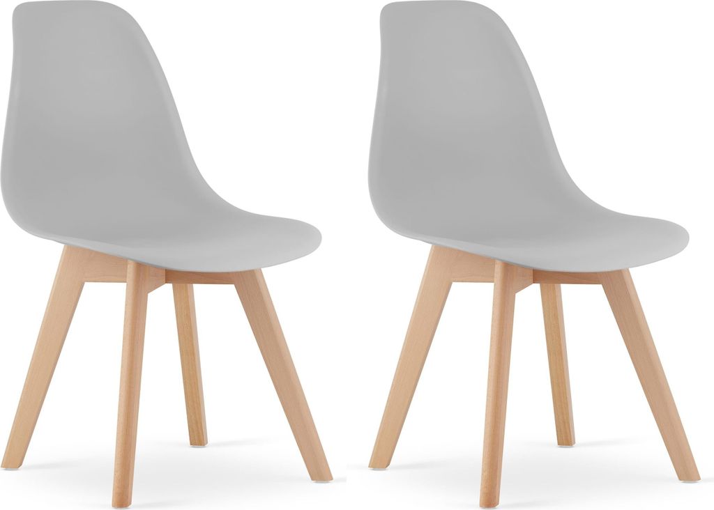 Šedá židle ATRI s dřevěnými nohami, ergonomická, do Obrázek produktu 