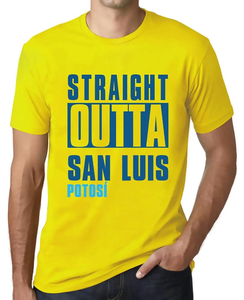 Herren Grafik T-Shirt Straight Outta San Luis Potosí Öko-Verantwortlich Vintage Jahrgang Kurzarm Lustige Druck Geburtstag Geschenk Mann