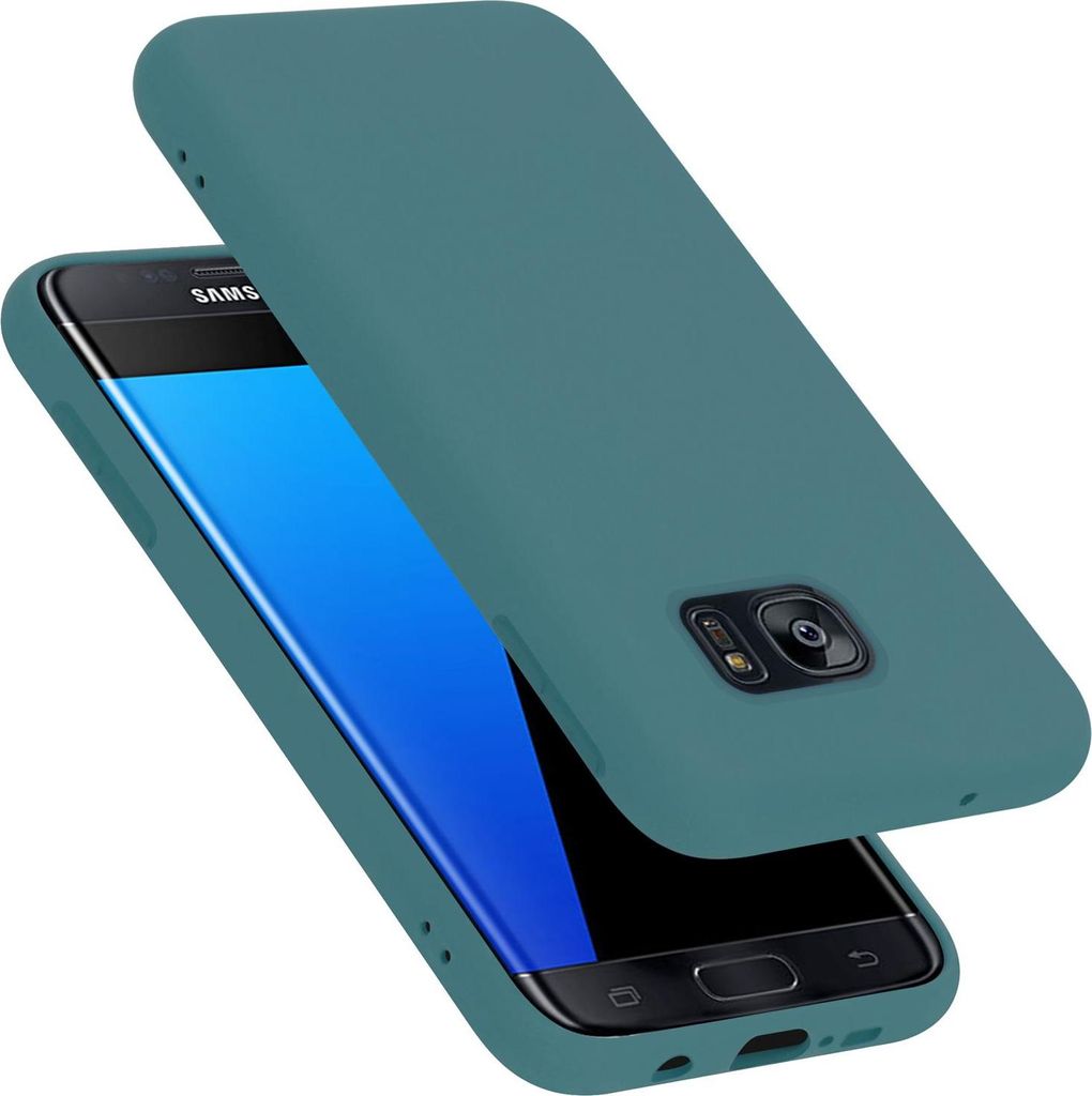 Cadorabo Schutzhülle für Samsung Galaxy S7 EDGE Hülle in Grün Handyhülle Case Cover TPU Etui