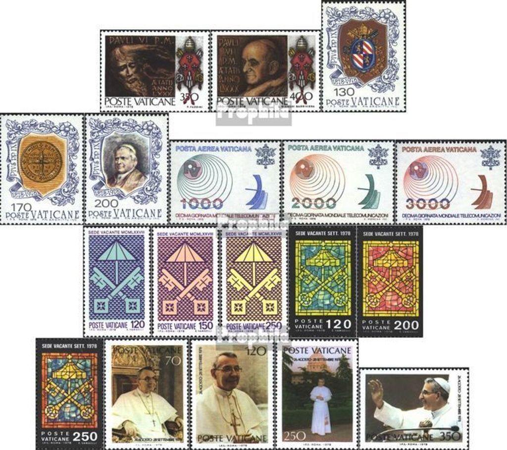 Briefmarken Vatikanstadt 1978 Mi 718-735 (kompl.Ausg.) Jahrgang 1978 komplett postfrisch Papst Paul VI.
