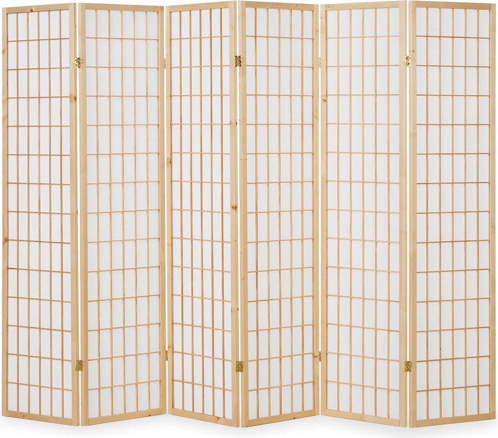 6 Panneaux Shoji Paravent Japonais Bois Naturelle Image du produit 