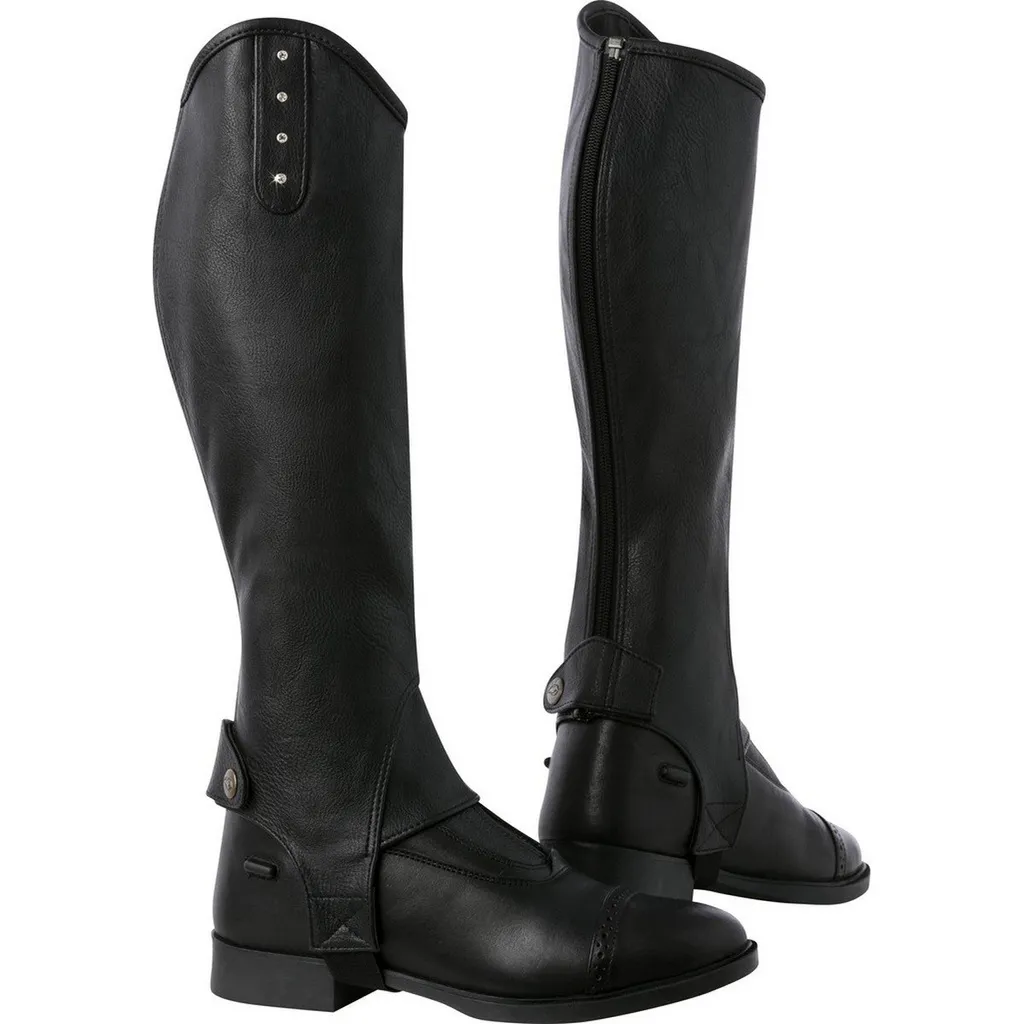 Demi-chaps d'équitation avec Strass Noires M - Protection du Cavalier