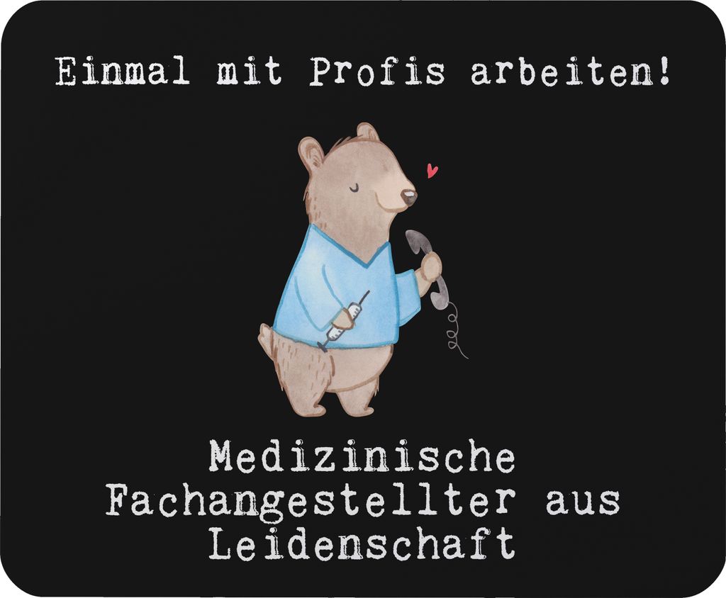 Mr. & Mrs. Panda Mauspad Medizinische Fachangestellter Leidenschaft - Schwarz - Geschenk, Spruch, MFA, Krankenhaus, computermatte, krank, Mousepad,...