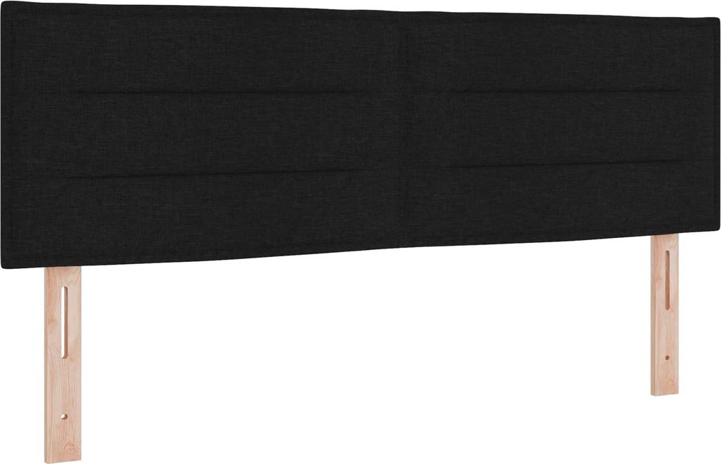 vidaXL LED Kopfteil mit LED-Lichtleisten Schwarz 160 cm Stoff