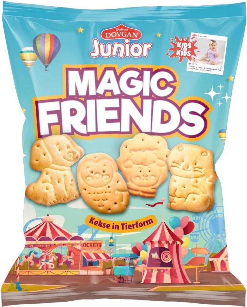 DOVGAN Junior Magic Friends Kekse in Tierform 250g