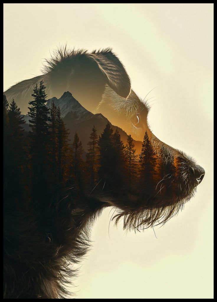 Plakat 64x90cm Hundegeist Wald