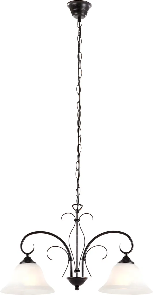 Lampe à suspendre vintage métal rouillé, éclairage double E27 Globo