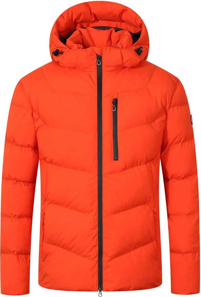 Blue Wave Herren Steppjacke Jesper - Jacke gesteppt mit abhnehmbarer Kapuze in Orange Größe 5XL