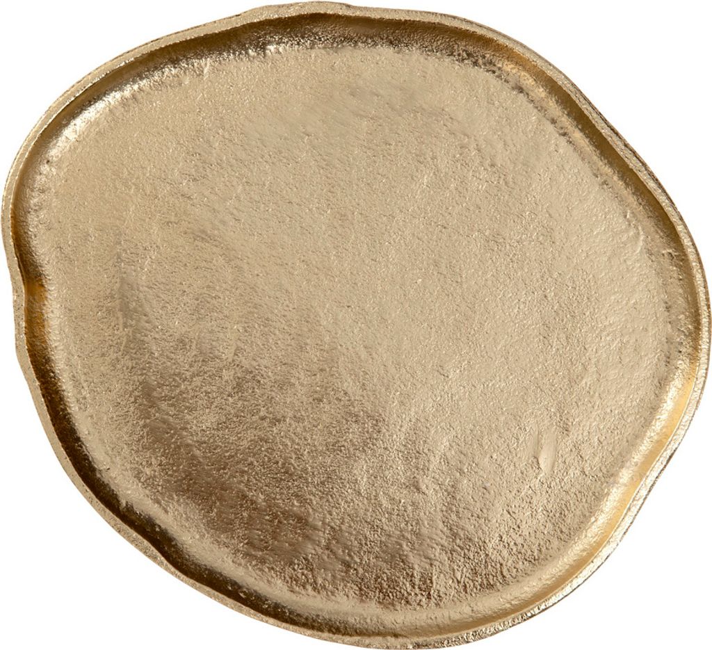 HOMLA GIRONA dekoratives Metalltablett in Gold 24x21x1,5 Produktbild 