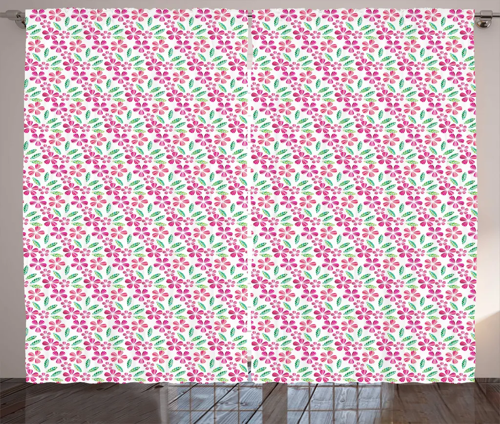 Rideau Occultant Léger Anti-Regards Mosaïque de Fleurs 280x225 cm