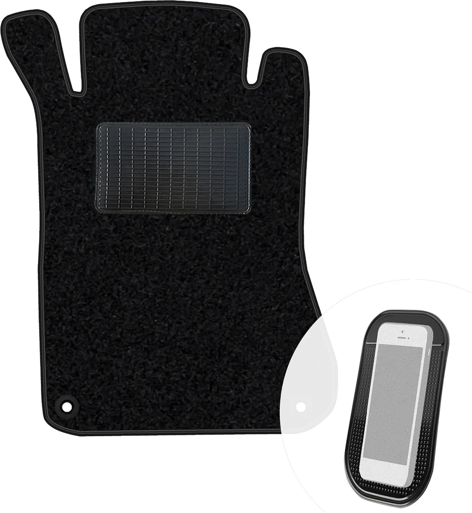 Tappetino Auto In Velluto Per Conducente – Mercedes Classe C W204 (2006-2014) – Su Misura, Rinforzato, Antiscivolo
