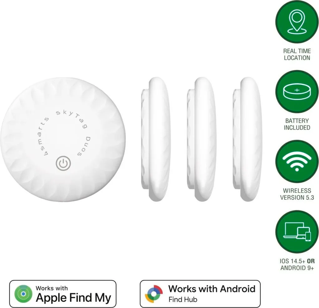 Stop aux Objets Perdus : Set de 4 Localisateurs SkyTag Duos Bluetooth