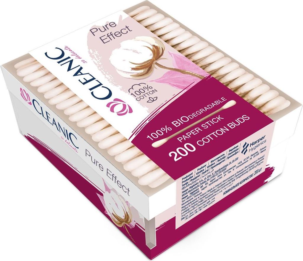 Pure Effect Cleanic Ohr-Wattestäbchen 200 Stück Produktbild 