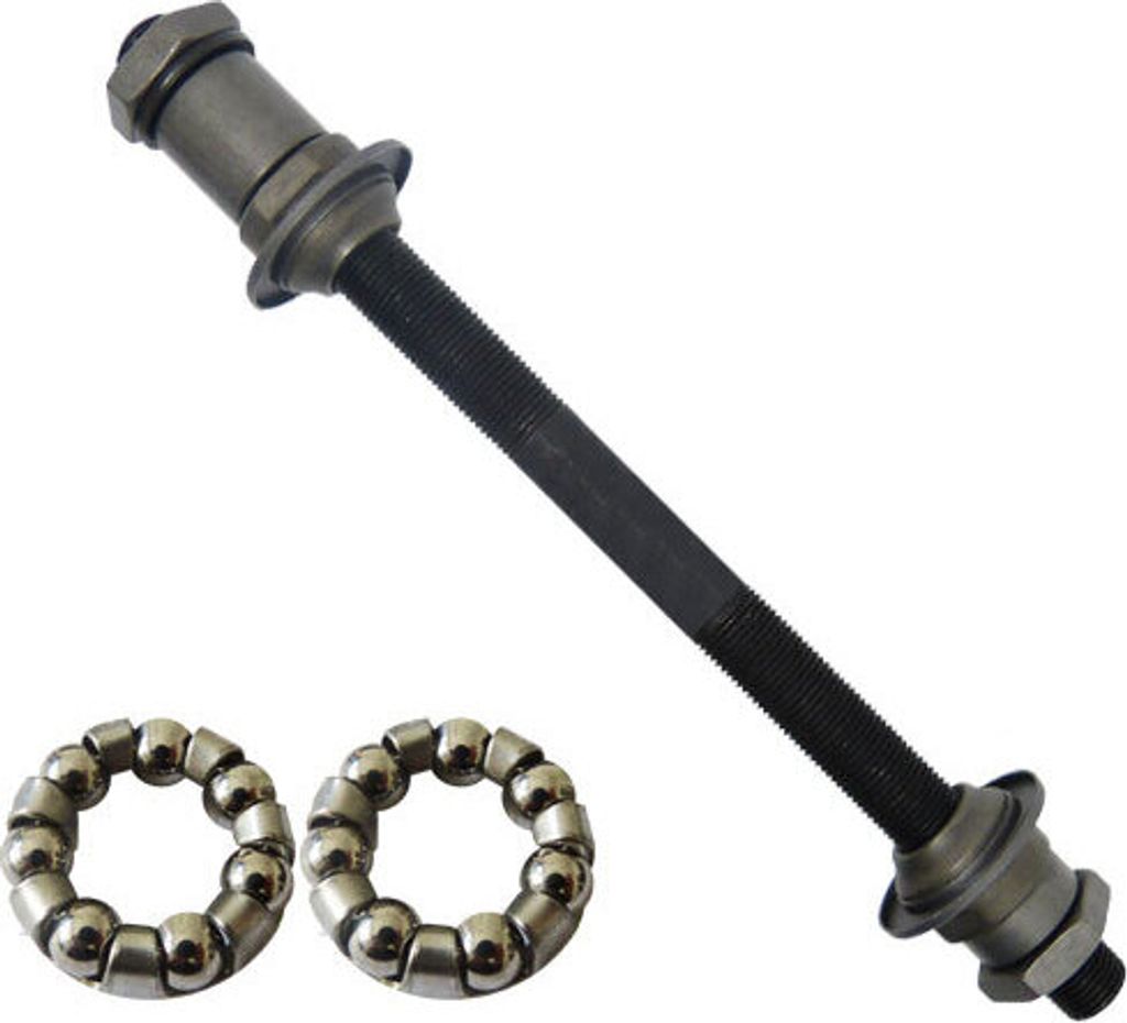 Hinterradachse 9,5mm L=178mm, mit Kugeln + Staubdeckel, Produktbild 1