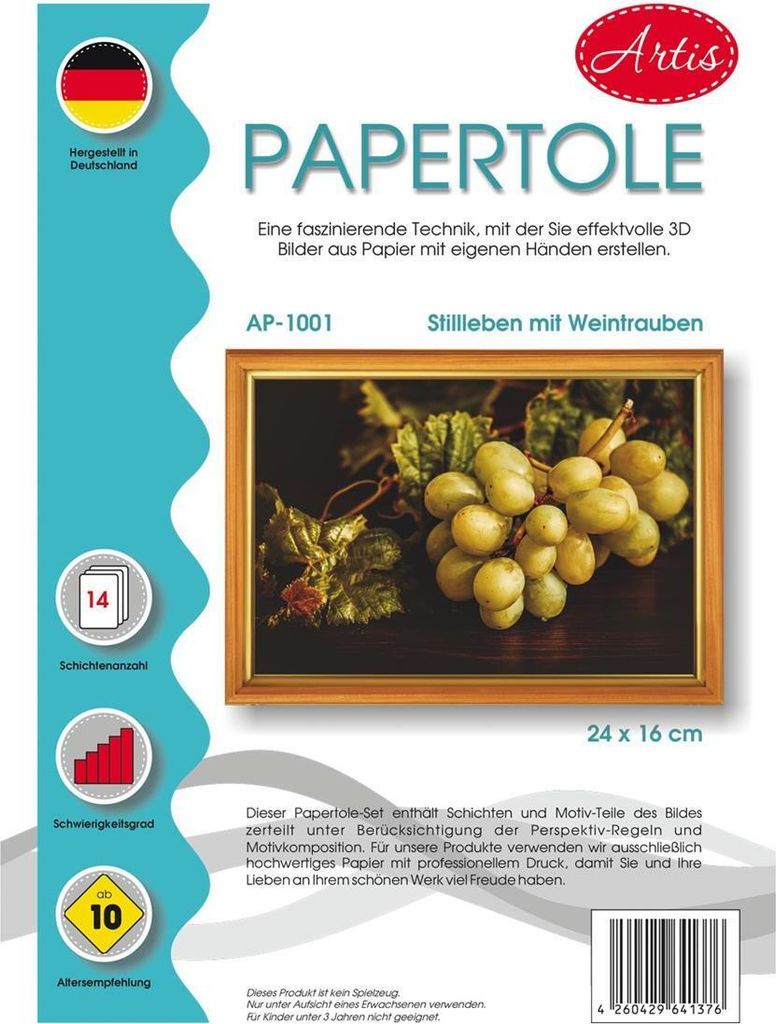Artis Papertole Stillleben mit Weintrauben Produktbild 