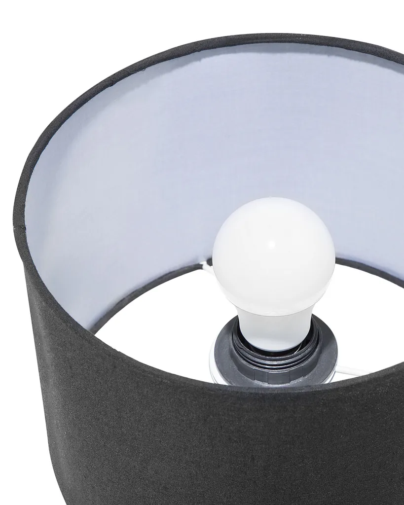 BELIANI Lampe de table noire 35 cm avec pied diamant et abat-jour chic - 5