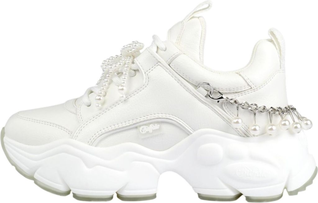 Buffalo Damen Low Sneaker Binary Chain Pearl 1636666 Weiß