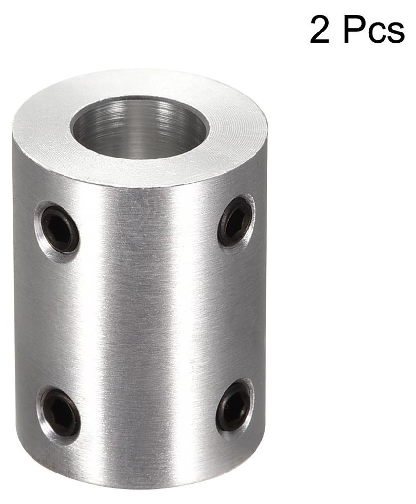 2 Stš¹ck Wellenkupplung Verbinder 8mm bis 10mm Bohrung Starre Kupplung 25 mm L?nge 10mm Durchm. Aluminiumlegierung Silber Ton