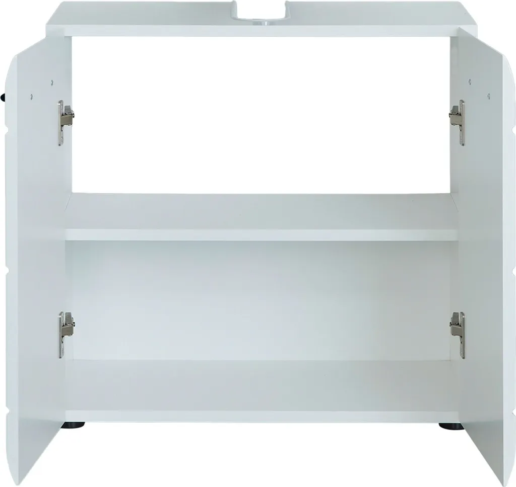 Meuble sous lavabo blanc laqué pour rangement salle de bain - 3