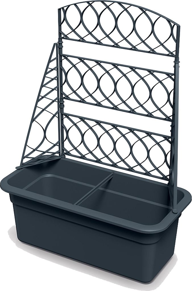 Vaso da fiori in plastica Prosperplast con pergola - Grigio Immagine del prodotto 