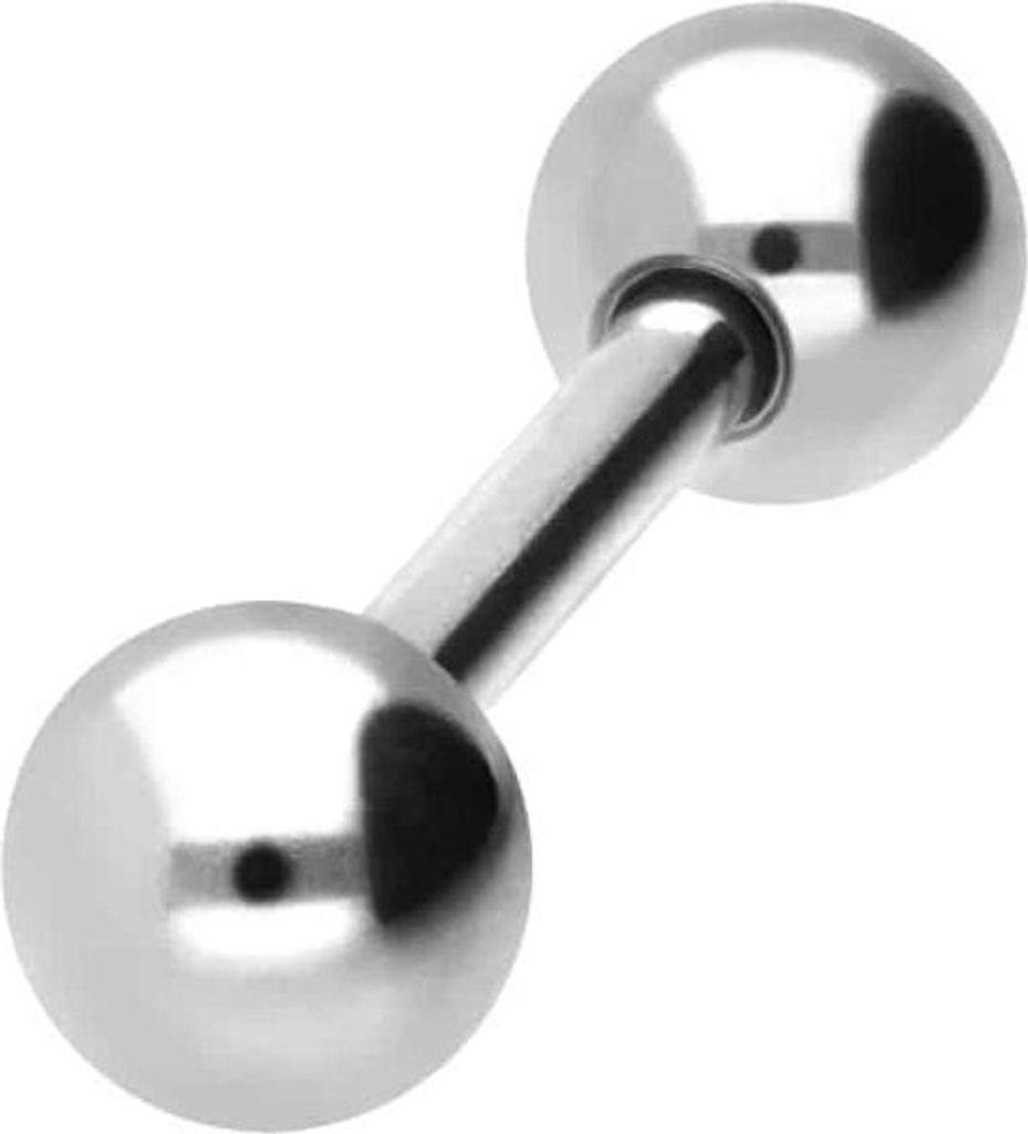 Zungenpiercing, Intim-Piercing Titan Barbell mit Innengewinde Silber Stablänge: 8mm | Stabstärke: 1,6mm