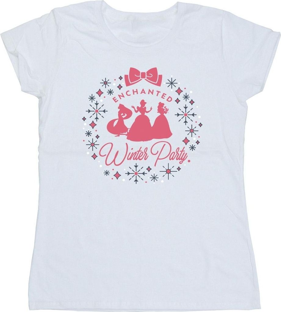 Disney - "Princess Winter Party" T-Shirt für Damen BI37346 (S) (Weiß)