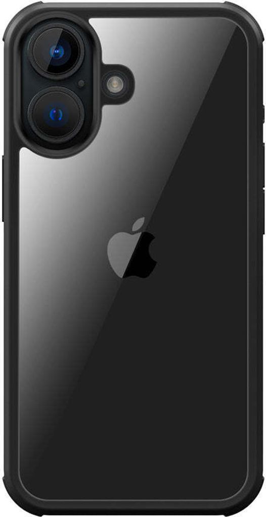 Valenta Full Cover iPhone 16 Hülle Gehärtetes Glas Backcover Stoßfest - Schwarz