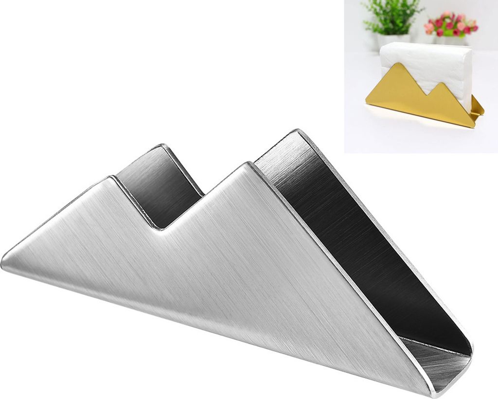 Vertikaler Taschentuch halter aus Edelstahl Western Restaurant Taschentuch halter Gesicht Papier halter Hotel Couch tisch Servietten halter, Silber...