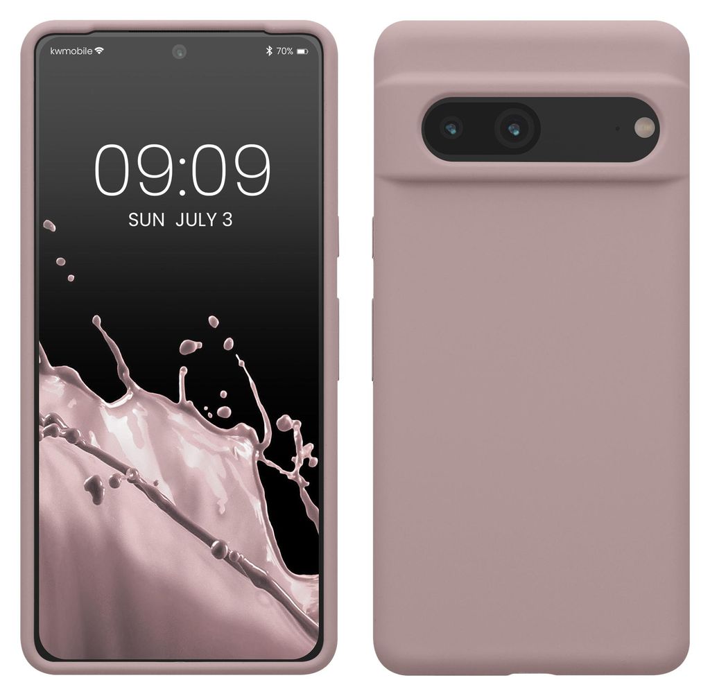 kwmobile Handyhülle für Google Pixel 7 Hülle, für Pixel 7 Case - Hülle Silikon - kabelloses Laden - Nude Lilac