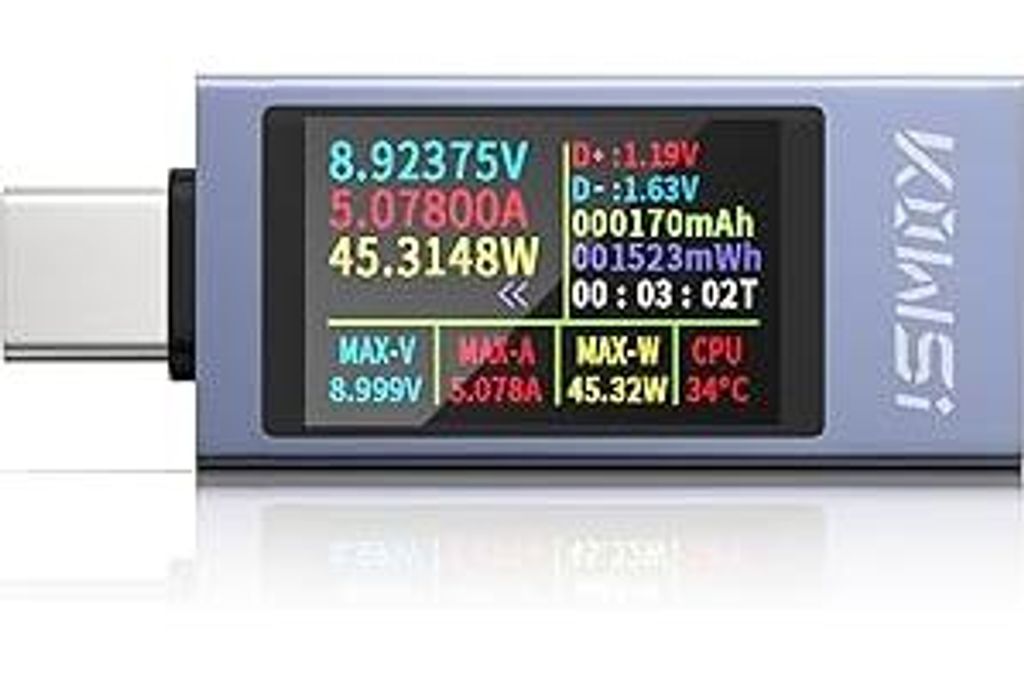 USB C Tester Messgerät Typ-C Multimeter Digital, 4-30V 0-12A PD Voltmeter Power Meter Kapazität Spannungsprüfer Strommessgerät, USB Leistungska...