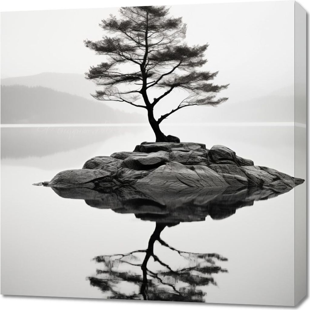 Bild 70x70cm Einsames Baum
